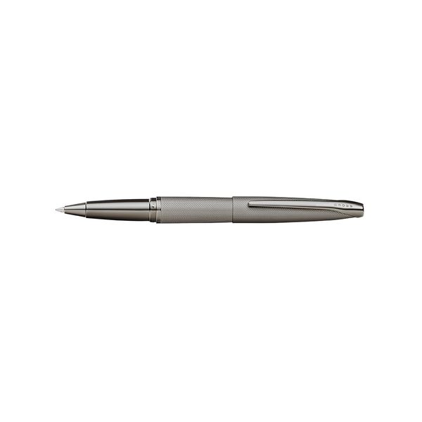 Titanium PVD rollerball cross pen with diamond patterned.
