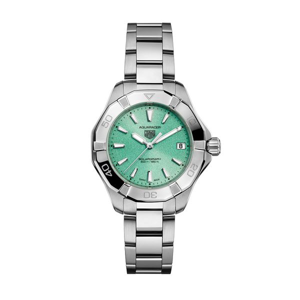 TAG Heuer Aquaracer Professional 200 34mm Solargraph Turquoise Steel Bracelet Watch
