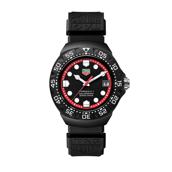 TAG Heuer Formula 1 Solargraph Quartz 38mm Black Strap Watch 
