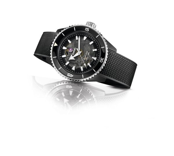 Rado Captain Cook 43mm Black Ceramic Automatic Rubber Strap Watch
